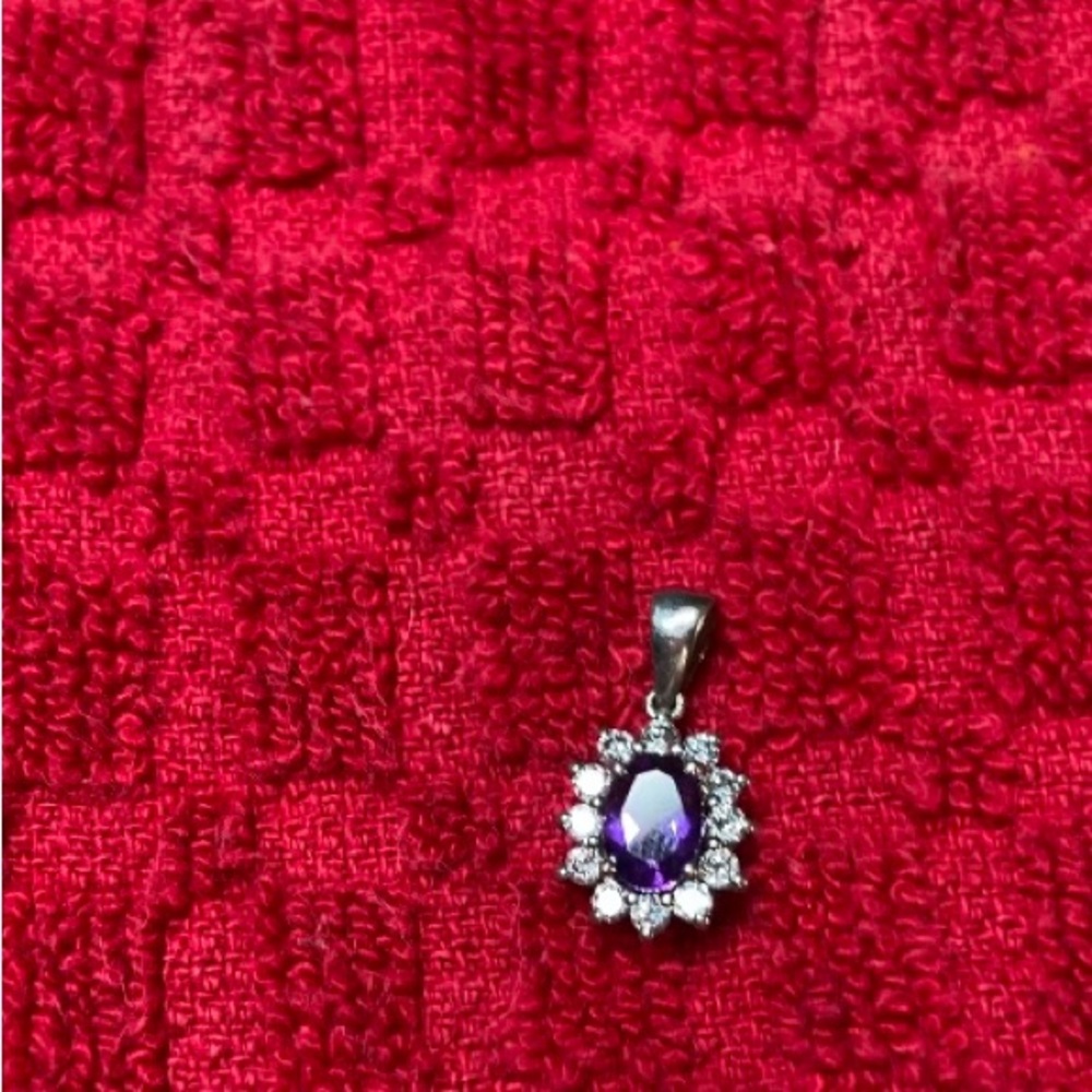 Purple and White Amethyst pendant set in Sterling Silver